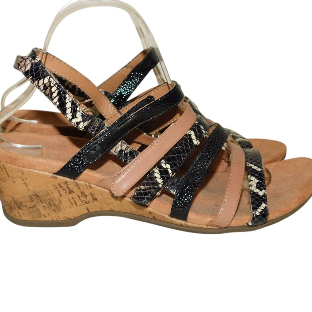 Vionic Tess Snakeskin Embossed Multi Strappy Leat… - image 3